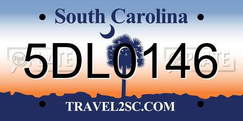 5DL0146 South Carolina License Plate