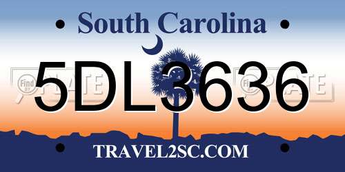 5DL3636 South Carolina License Plate