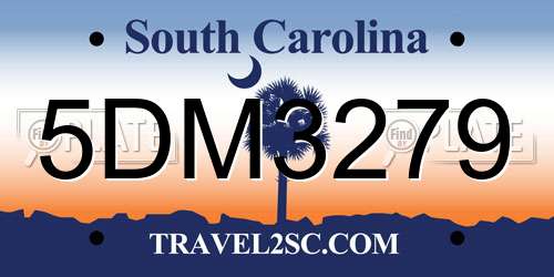 5DM3279 South Carolina License Plate