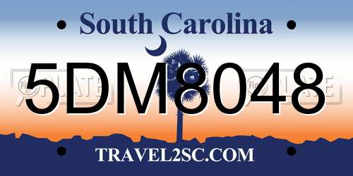 5DM8048 South Carolina License Plate