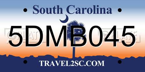 5DMB045 South Carolina License Plate
