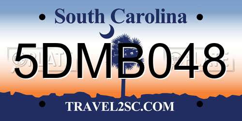 5DMB048 South Carolina License Plate