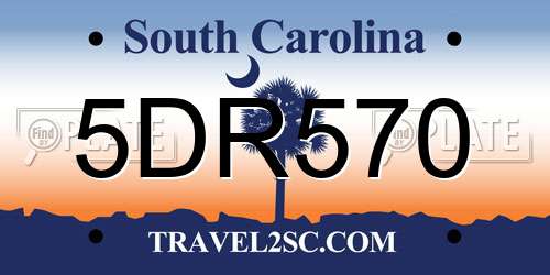 5DR570 South Carolina License Plate