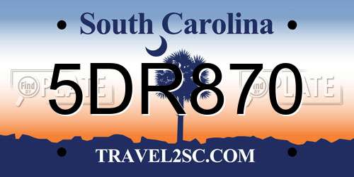 5DR870 South Carolina License Plate