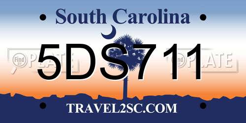 5DS711 South Carolina License Plate