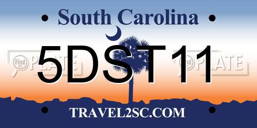 5DST11 South Carolina License Plate