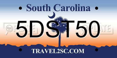 5DST50 South Carolina License Plate