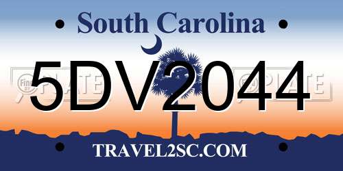 5DV2044 South Carolina License Plate