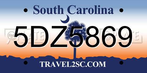 5DZ5869 South Carolina License Plate