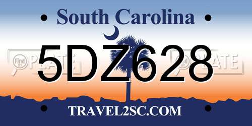 5DZ628 South Carolina License Plate