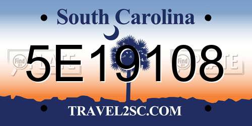 5E19108 South Carolina License Plate