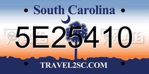 5E25410 South Carolina License Plate