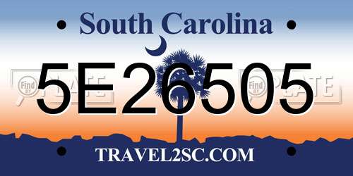 5E26505 South Carolina License Plate