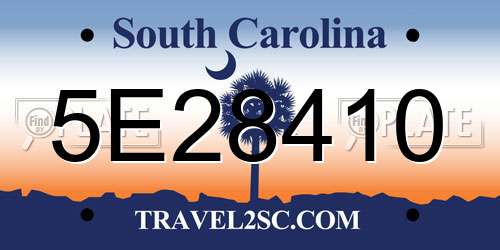 5E28410 South Carolina License Plate
