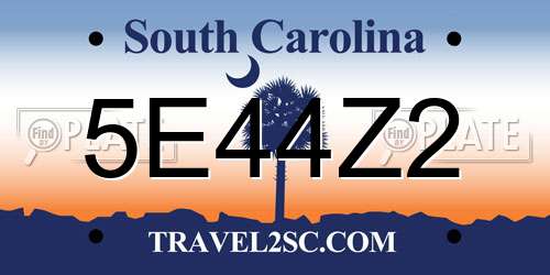 5E44Z2 South Carolina License Plate
