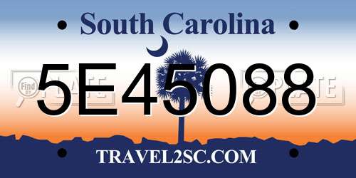 5E45088 South Carolina License Plate