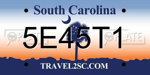 5E45T1 South Carolina License Plate