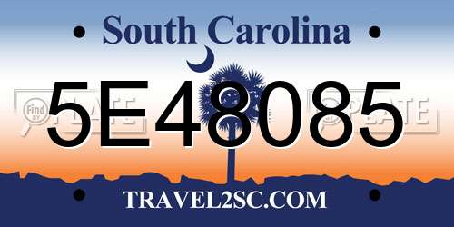 5E48085 South Carolina License Plate