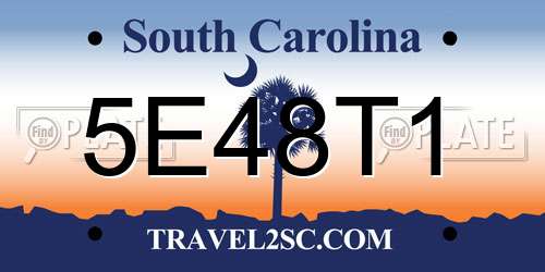 5E48T1 South Carolina License Plate