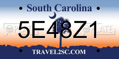 5E48Z1 South Carolina License Plate