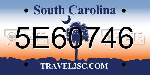 5E60746 South Carolina License Plate