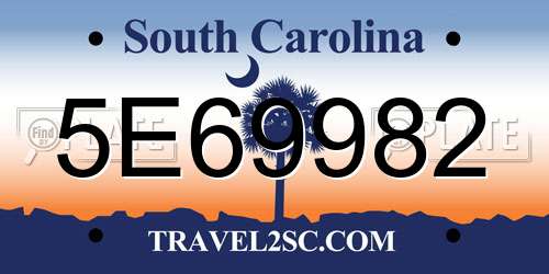 5E69982 South Carolina License Plate