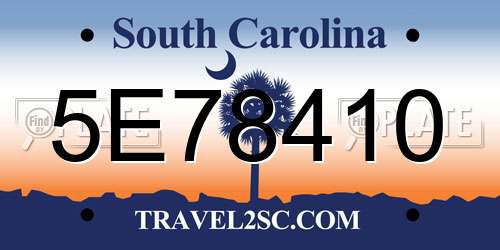 5E78410 South Carolina License Plate