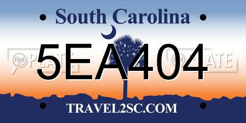 5EA404 South Carolina License Plate