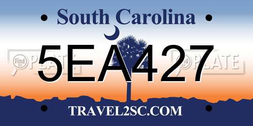 5EA427 South Carolina License Plate