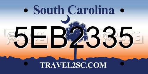 5EB2335 South Carolina License Plate