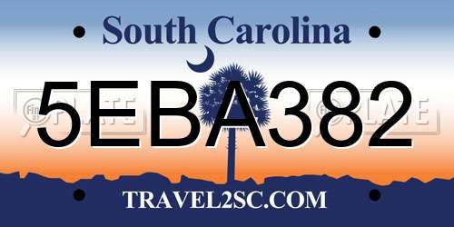 5EBA382 South Carolina License Plate