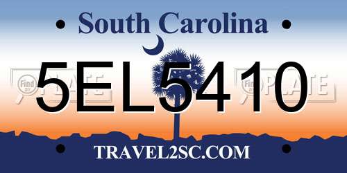 5EL5410 South Carolina License Plate