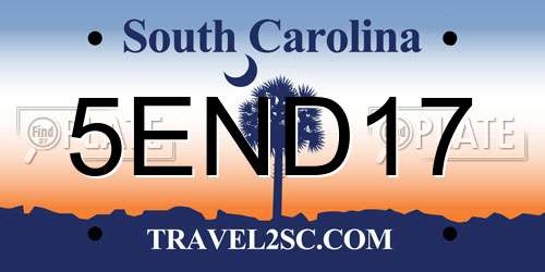 5END17 South Carolina License Plate