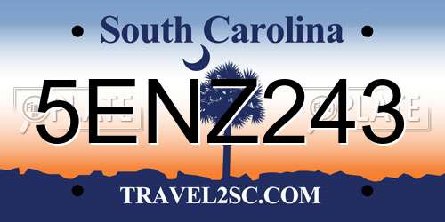 5ENZ243 South Carolina License Plate