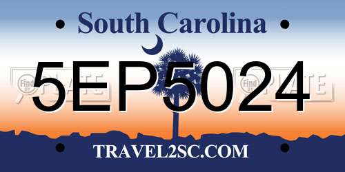 5EP5024 South Carolina License Plate