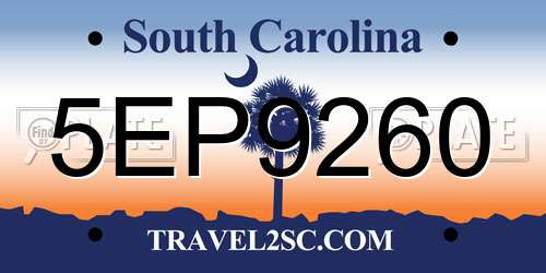 5EP9260 South Carolina License Plate