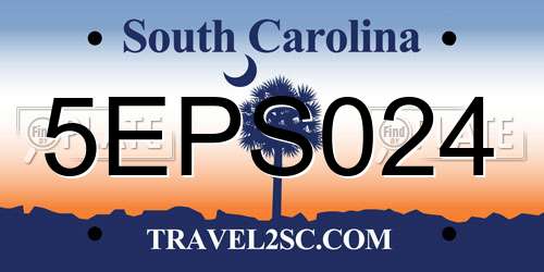 5EPS024 South Carolina License Plate