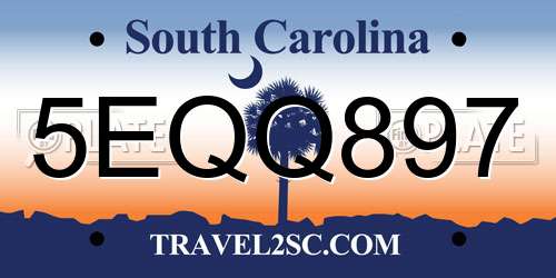 5EQQ897 South Carolina License Plate