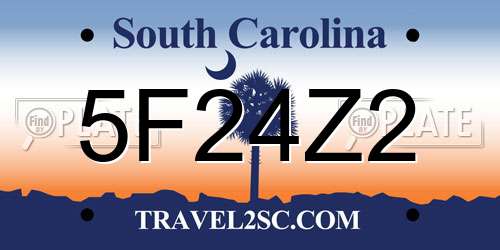 5F24Z2 South Carolina License Plate