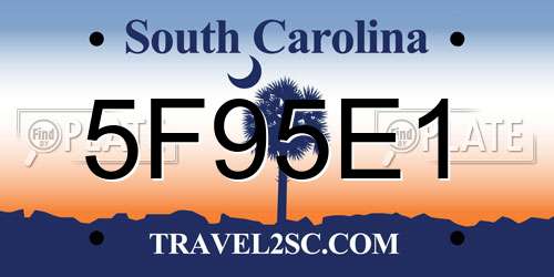 5F95E1 South Carolina License Plate