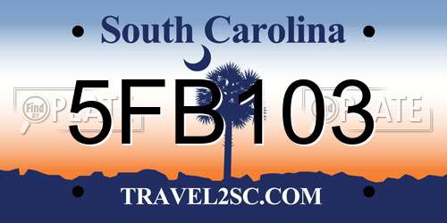 5FB103 South Carolina License Plate