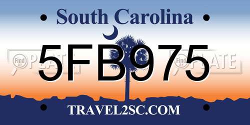 5FB975 South Carolina License Plate