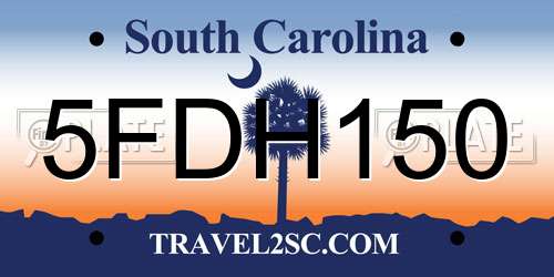 5FDH150 South Carolina License Plate