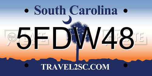 5FDW48 South Carolina License Plate