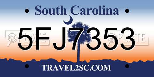 5FJ7353 South Carolina License Plate