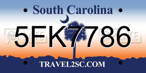 5FK7786 South Carolina License Plate