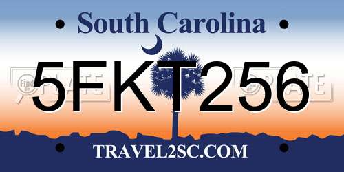 5FKT256 South Carolina License Plate