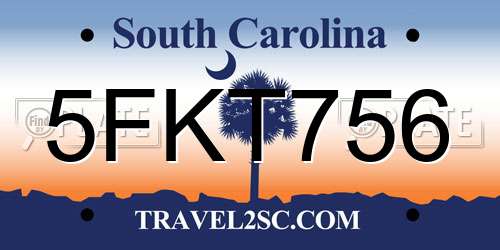5FKT756 South Carolina License Plate