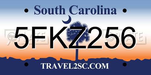 5FKZ256 South Carolina License Plate