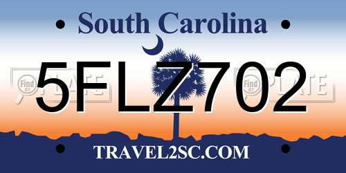 5FLZ702 South Carolina License Plate
